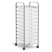 Yardi Yard 10 Drawer Rolling Storage Cart Organizer with 4 Universal Casters-Clear, Storage Cart, Multipurpose Organizer Cart for Home, Office, School